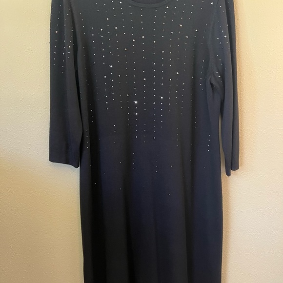 ANN TAYLOR Black Embellished Sweater Dress size XL - Picture 9 of 12